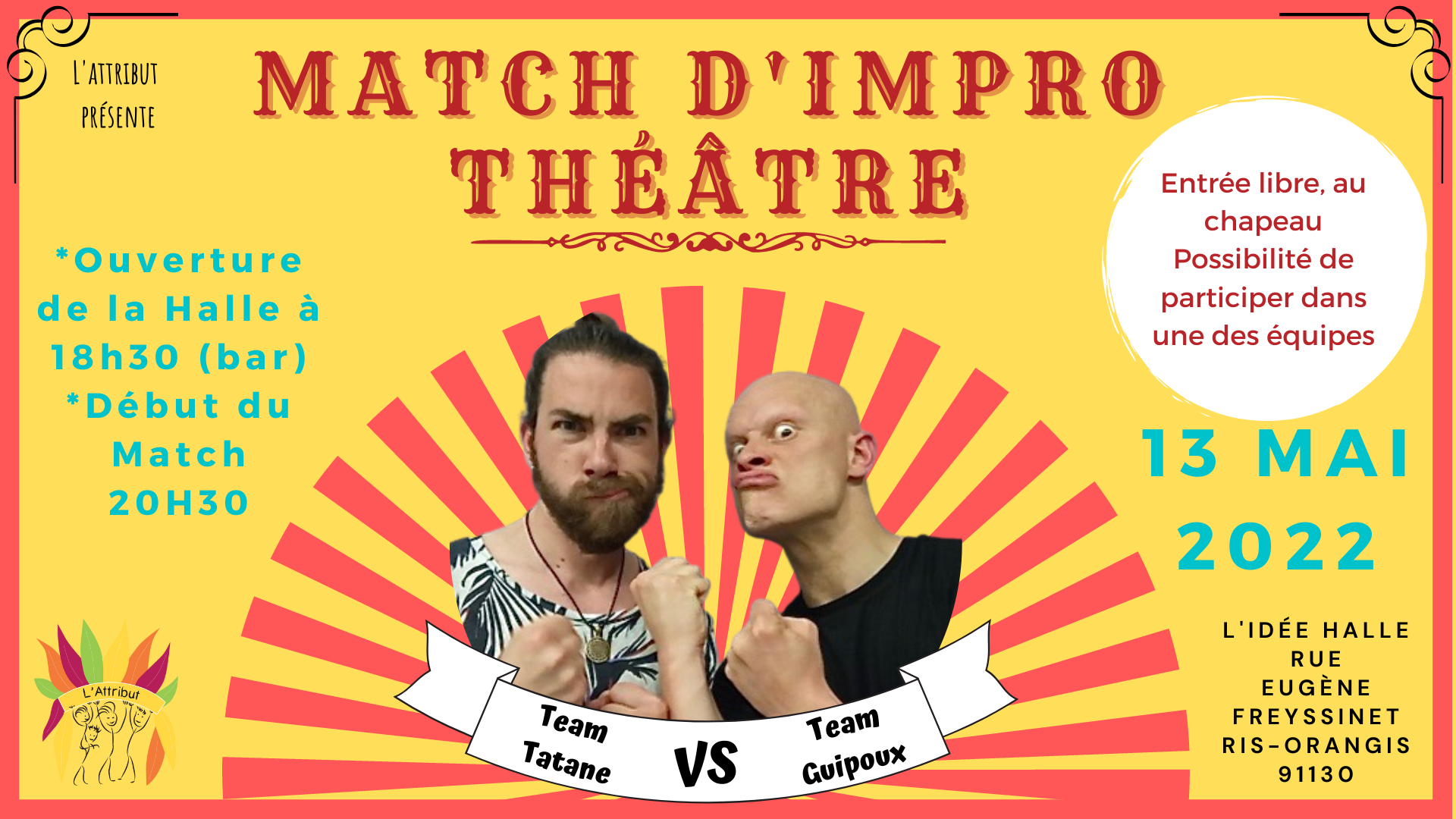 Affiche évènement match d'impro