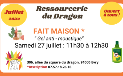 Atelier « Fait Maison » Gel anti-moustique à la ressourcerie du Dragon – Evry