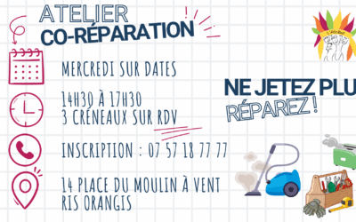 Atelier co-réparation à la boutique du Plateau – Ris Orangis