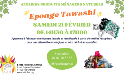 Atelier Tawashi – Fabrique ton éponge zéro déchet à L&rsquo;Idée Halle