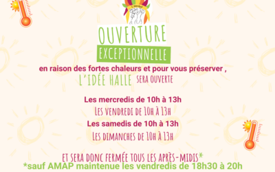 🌞 Ouverture matinale cet été de L’Idée Halle 🌞