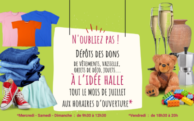 📦 Dépôt de dons tout le mois de juillet à l’Idée Halle de Ris-orangis♻️