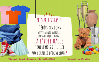 📦 Dépôt de dons tout le mois de juillet à l’Idée Halle de Ris-orangis♻️