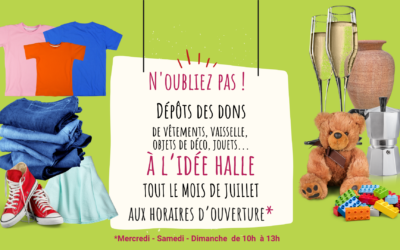 📦 Dépôt de dons tout le mois de juillet à l’Idée Halle de Ris-orangis♻️
